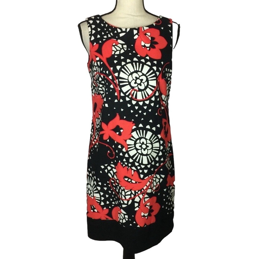 ALYX Limited Women's Black Red Floral Sleeveless Sheath‎ Dress Size 14